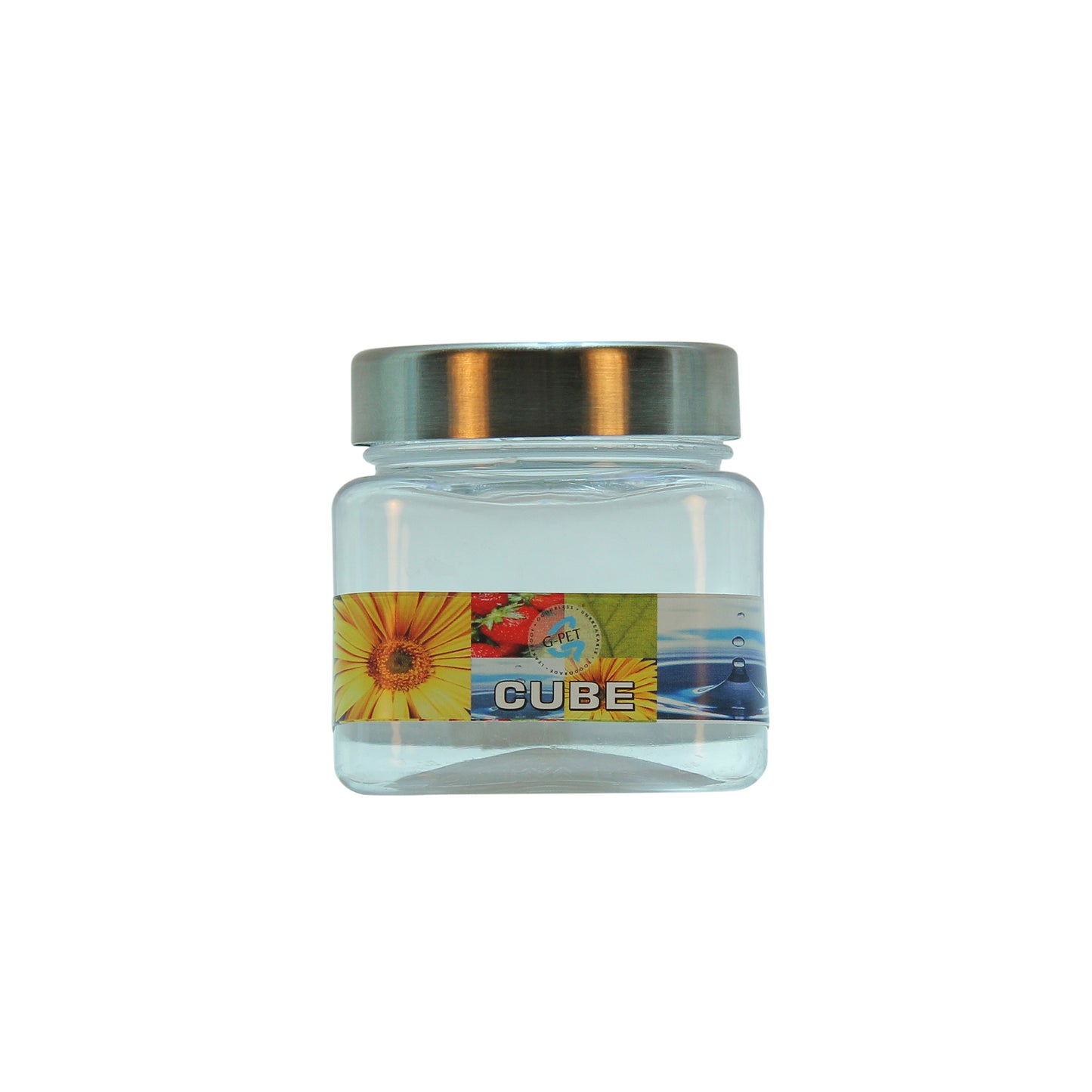 Cube PET Jar / Container PET Plastic Airtight Container with Steel Cap (3, 150ML)