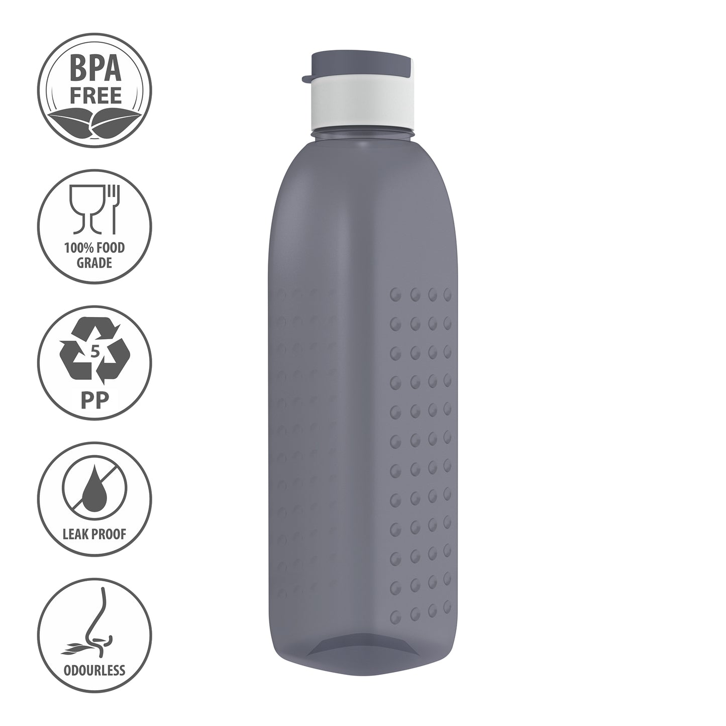 Polypropylene Bottle set, 1 Litr (Set Of 3, Orchid-Multicolor)