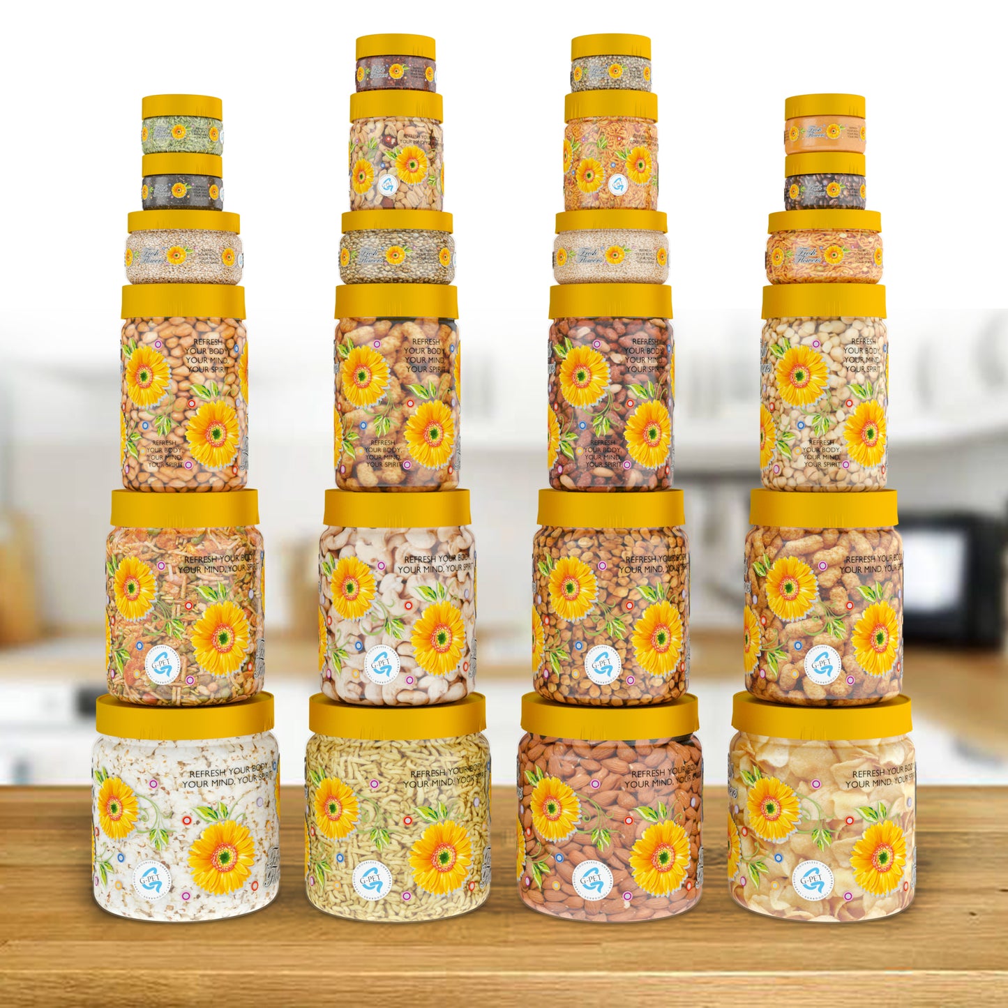 Print Magic Container - Pack of 24 -  1500 ml, 1000 ml, 750 ml, 200ml, 150ml, 50 ml