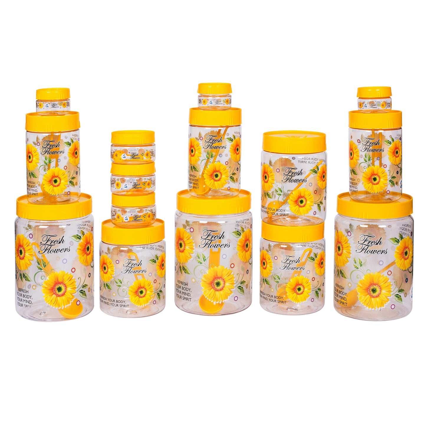 Print Magic Container - Pack of 15 - 2000 ml (3 pcs), 1000 ml (3 pcs), 700 ml (3pcs), 150 ml (3 pcs), 50 ml (3 pcs)
