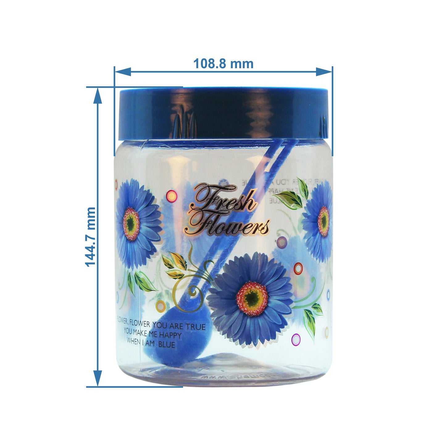 Print Magic Container - Set of 3  - 1000 ml Plastic Grocery Container , Blue