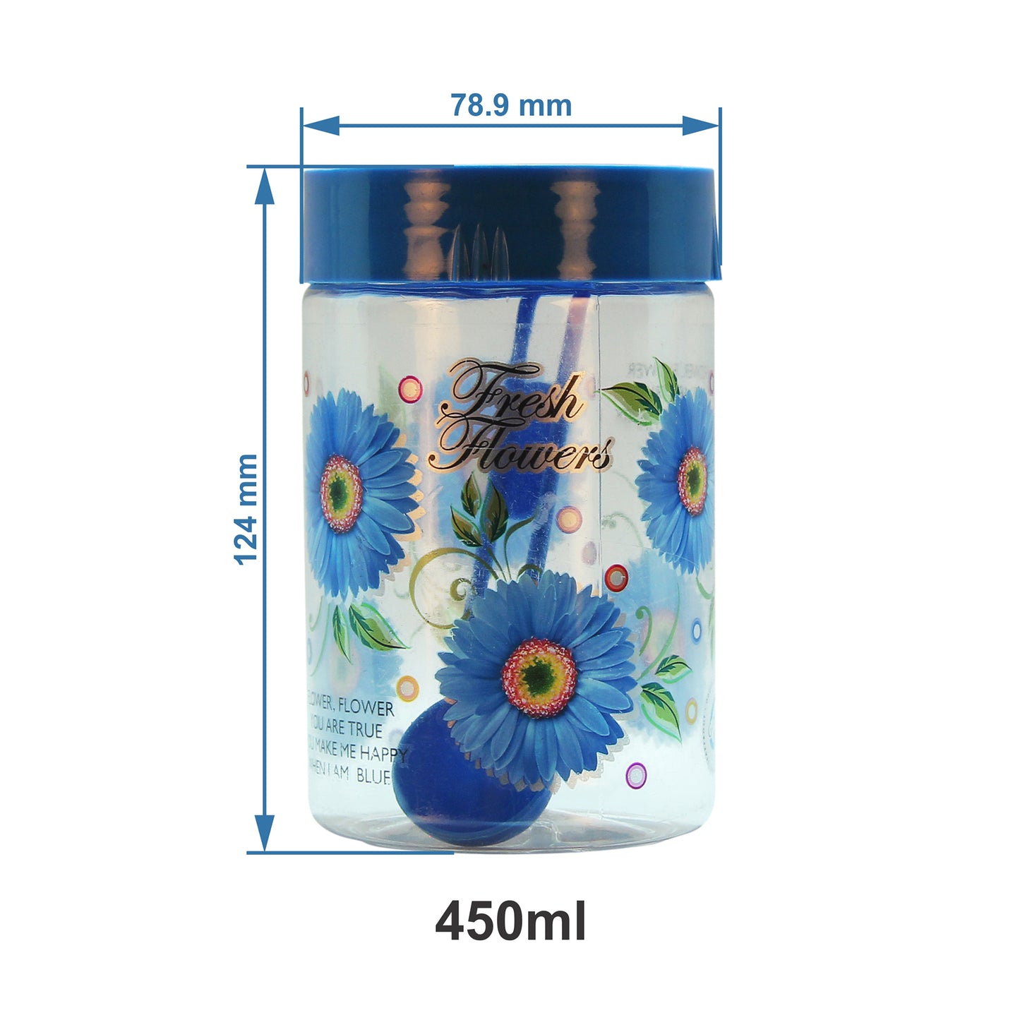 G-PET Plastic Jar Set, 450ml, 6-Pieces, Blue