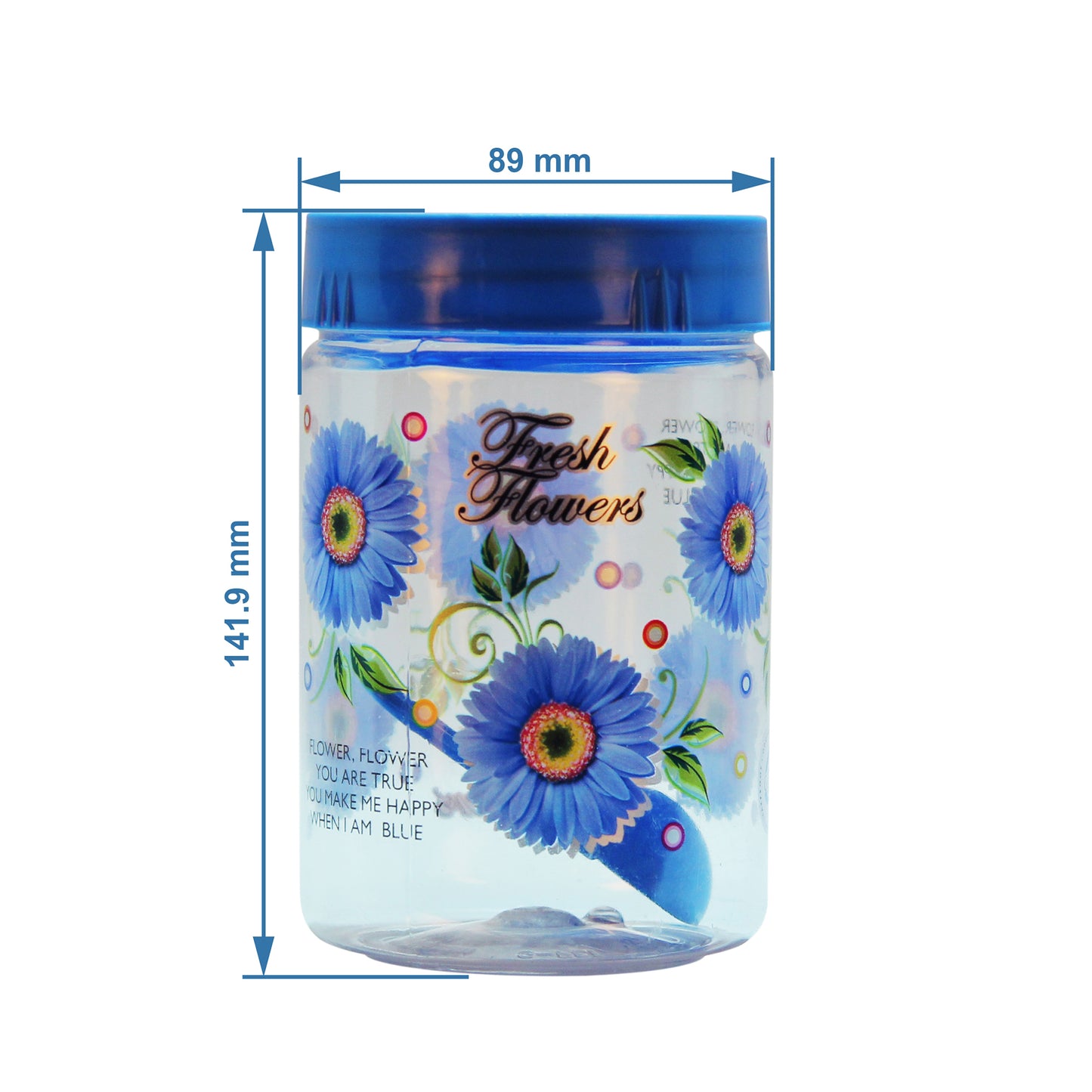 Print Magic Container - Set of 3  - 750 ml Plastic Grocery Container (Pack of 3, Blue)