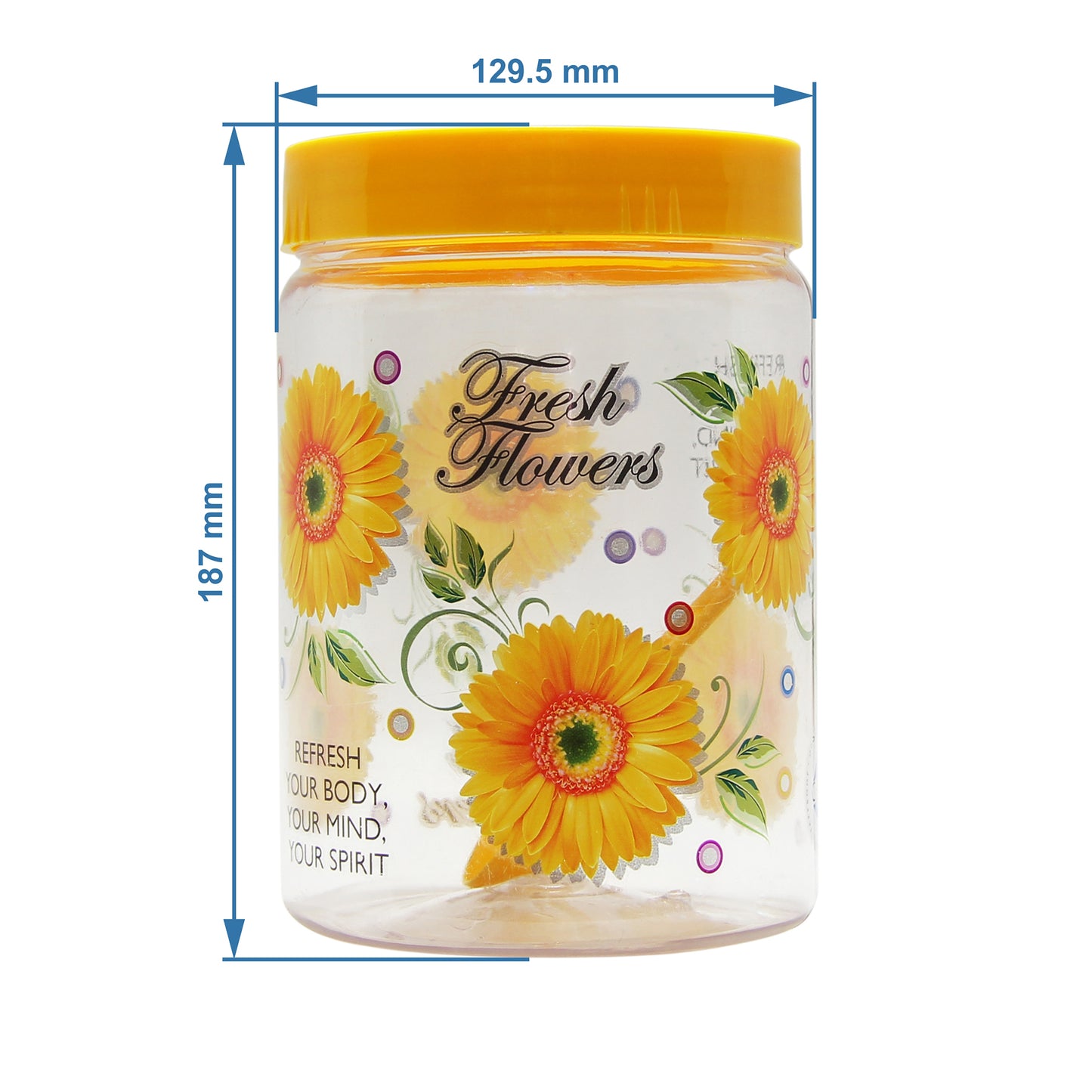 Plastic Jar Set, 2 litres, 3-Pieces, Yellow