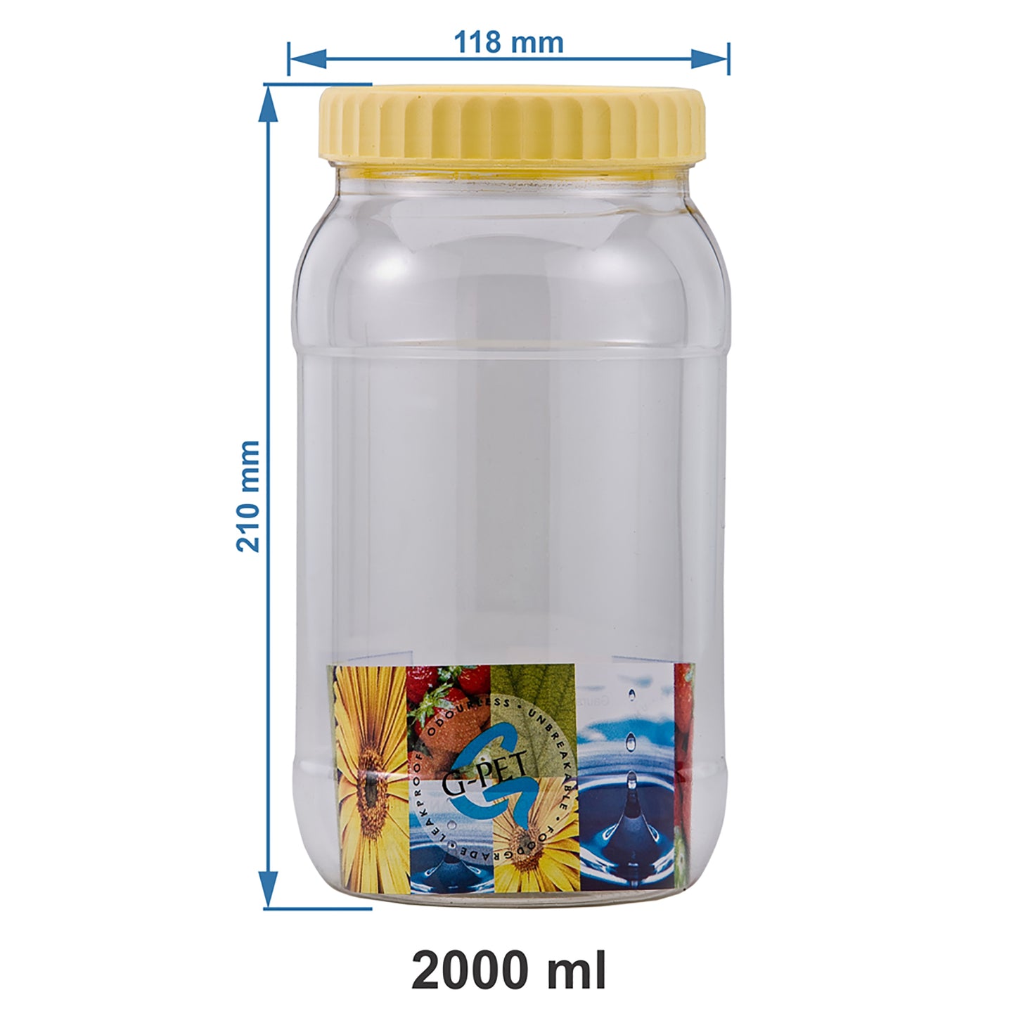 Round Jar Container (Set of 6) 2000ml