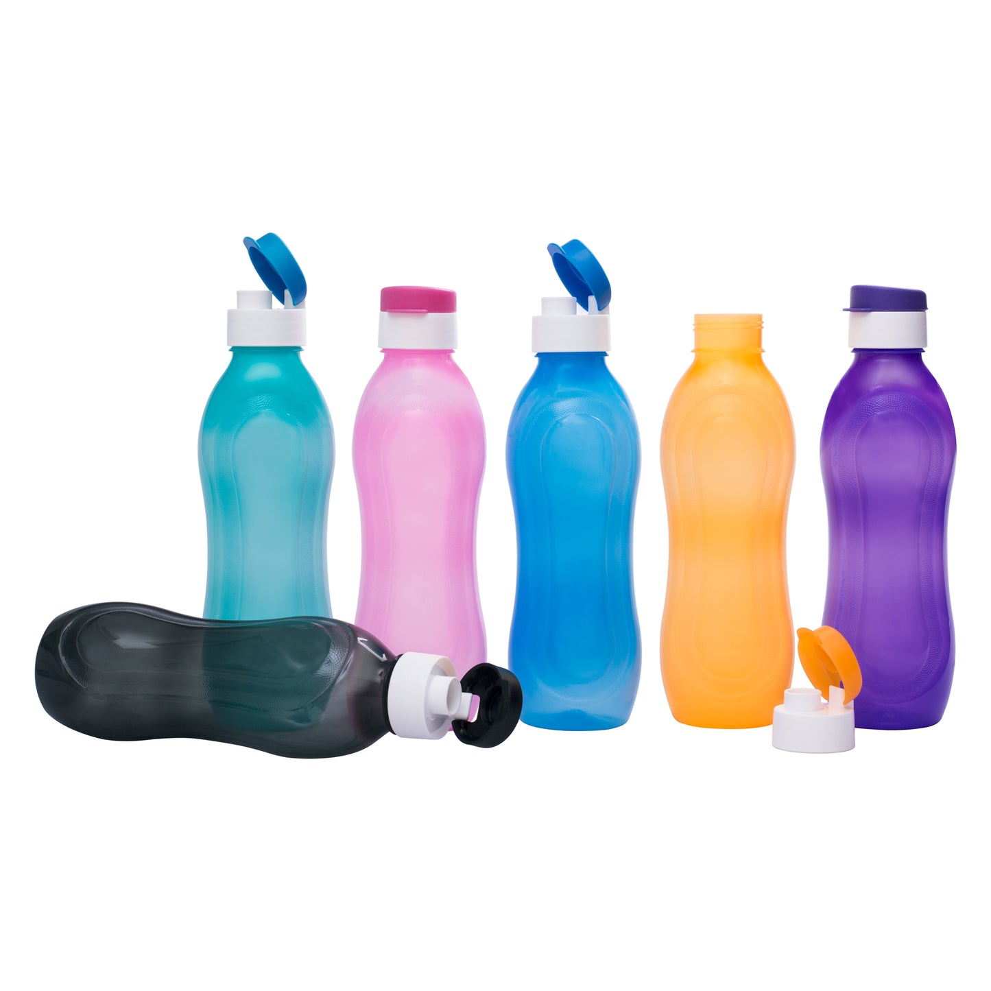 Polypropylene Bottle set, 1 Litr (Set Of 6, Pansy-Multicolor)