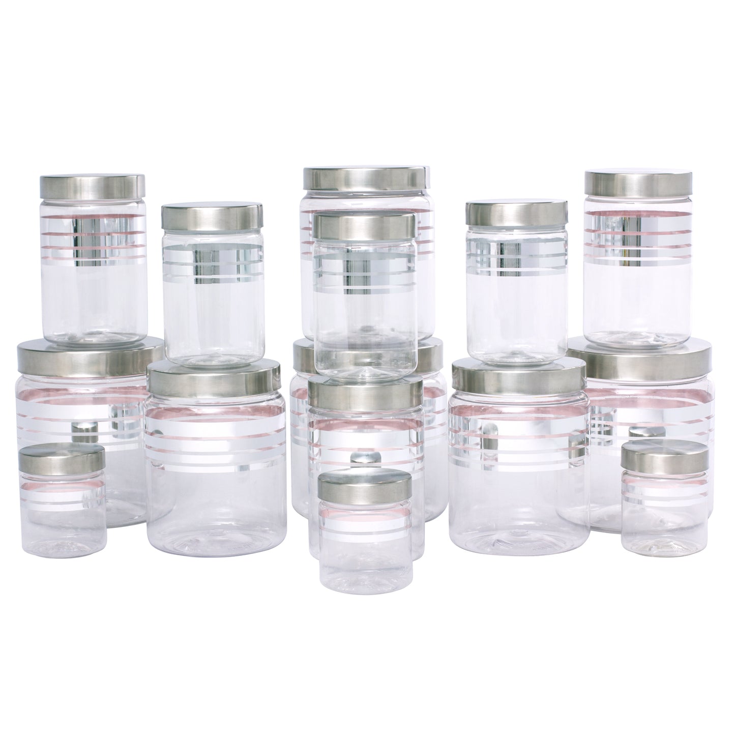 Silver Line Container - Pack of 15 - 1500ml, 1000ml, 450ml, 200ml, 50ml