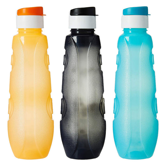 Polypropylene Bottle set, 1 Litr (Set Of 3, Bluebell-Multicolor)