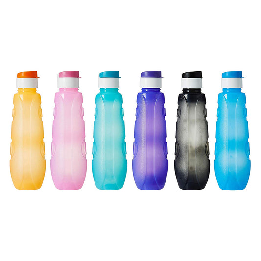 G-Pet Polypropylene Bottle set, 1 Litr (Set Of 6, Bluebell-Multicolor)
