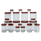 Checkers Jars Plastic Container Brown Cap (Set of 20) 1800ml, 1200ml, 450ml, 200ml, 50ml
