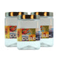 Cube PET Jar / Container PET Plastic Airtight Container with Steel  Cap (3, 2000ML)