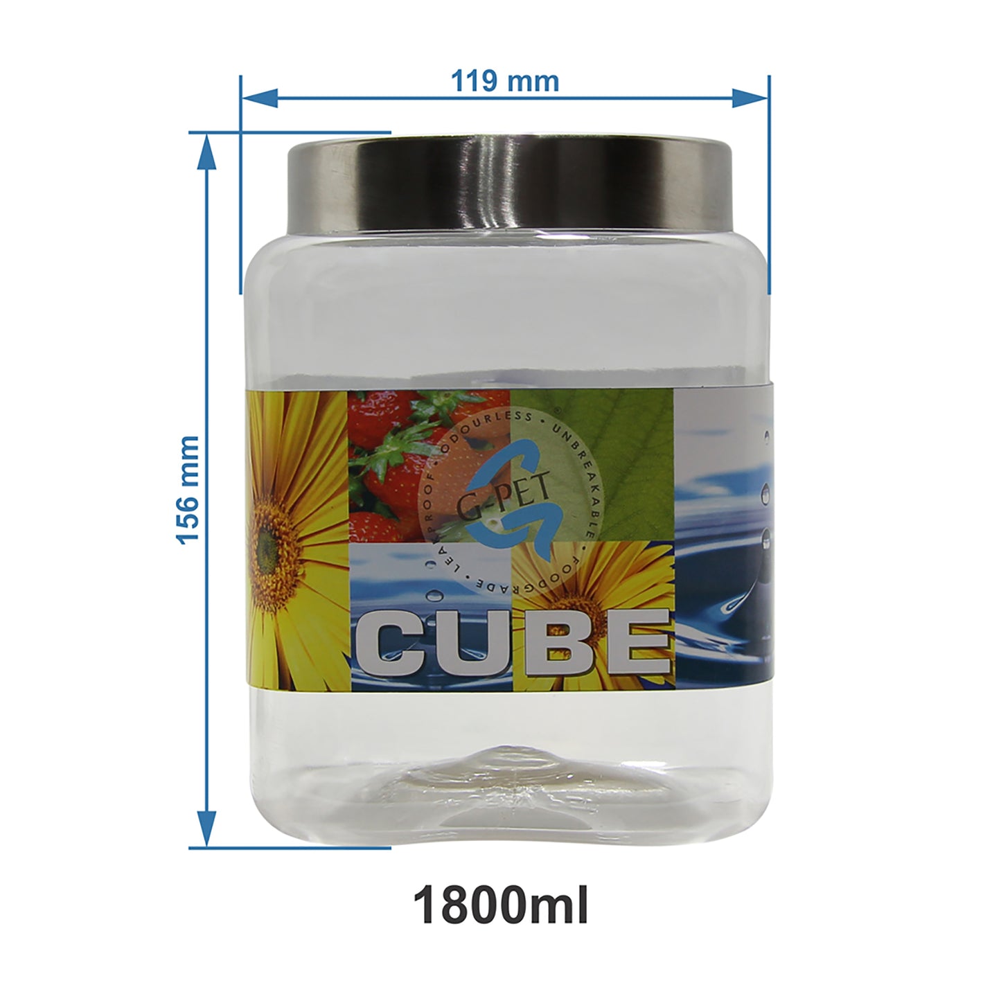 Cube Pet Container (3, 1000ML)