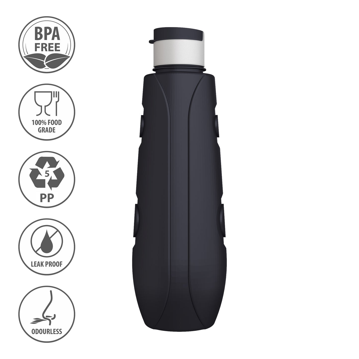 Polypropylene Bottle set, 1 Litr (Set Of 3, Bluebell-Multicolor)