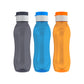 GPET Polypropylene Water Bottle Set with Flip Cap 500ML (Set Of 3, Pansy-Multicolor)