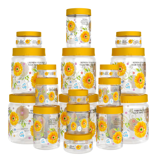 Print Magic Container Yellow Pack of 18 - 1500ml (3 pcs), 1000ml (3 pcs), 450ml (3 pcs), 200ml (3 pcs), 50ml (6 pcs)