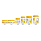 Print Magic Container Yellow Pack of 18 - 2000ml (3 pcs), 1000ml (3 pcs), 750ml (3 pcs), 200ml (3 pcs), 150ml (3 pcs), 50ml (3 pcs)