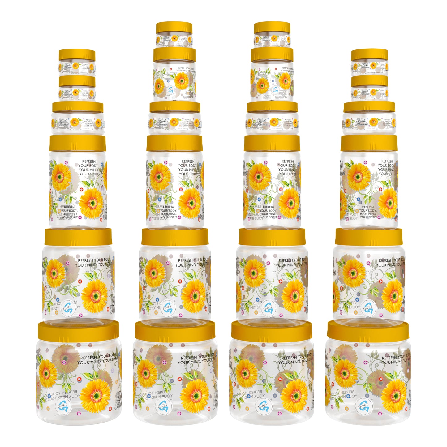 Print Magic Container - Pack of 24 -  1500 ml, 1000 ml, 750 ml, 200ml, 150ml, 50 ml