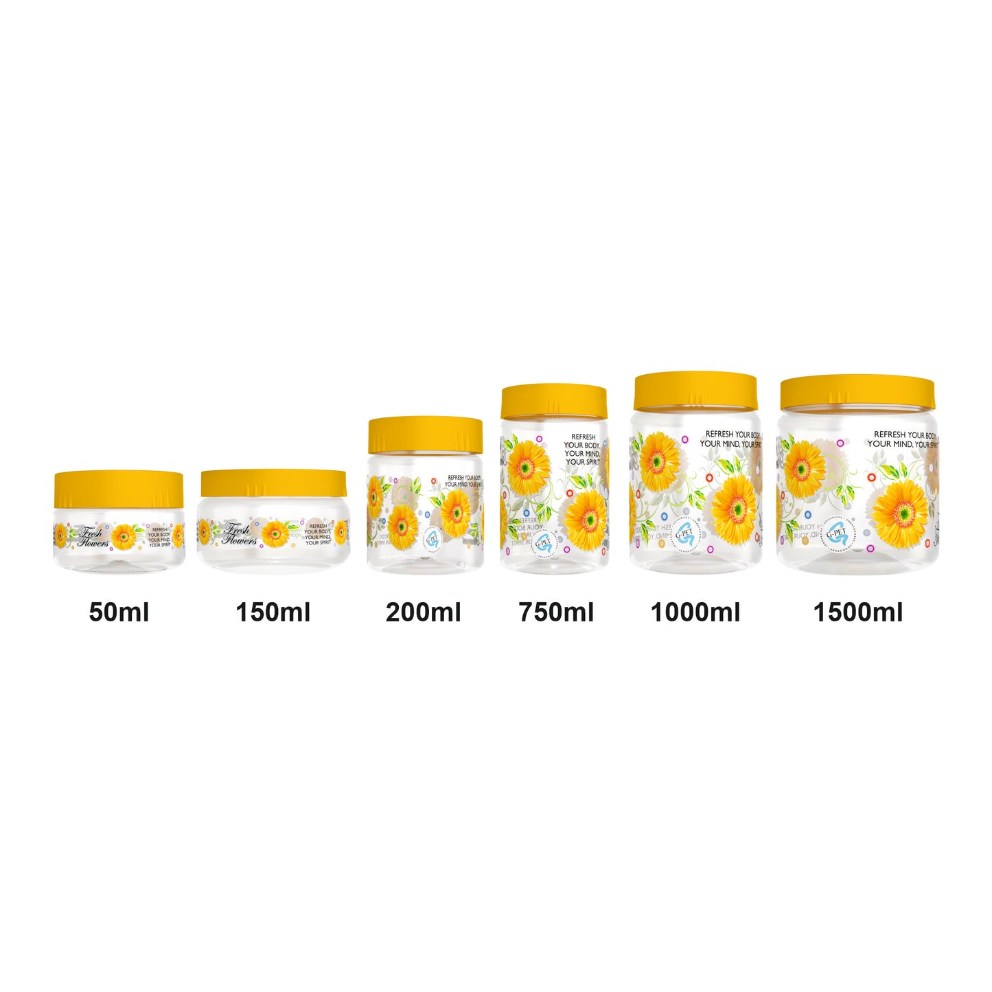 Print Magic Container - Pack of 24 -  1500 ml, 1000 ml, 750 ml, 200ml, 150ml, 50 ml