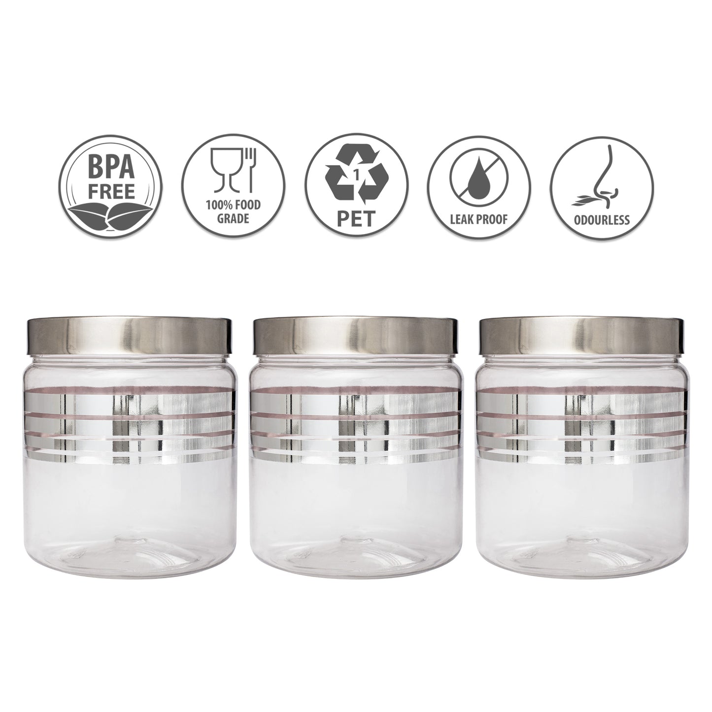 Silver Line Container 1500ml (3pcs)