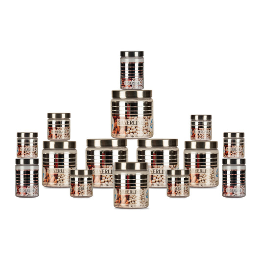 Silver Line Container - Pack of 15 - 1500ml, 1000ml, 450ml, 200ml, 100ml