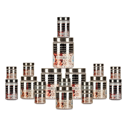 Silver Line Container - Pack of 18 - 2000ml, 1000ml, 750ml, 200, 100ml, 50ml