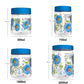 Print Magic Container Blue Pack of 12 - 2000ml (3 pcs), 1000ml (3 pcs), 750ml (3 pcs), 200ml (3 pcs) Plastic Grocery Container