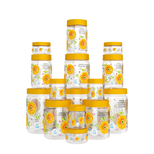 Print Magic Container Yellow Pack of 15 - 2000ml (3 pcs), 1000ml (3 pcs), 750ml (3 pcs), 200ml (3 pcs), 150ml (3 pcs)