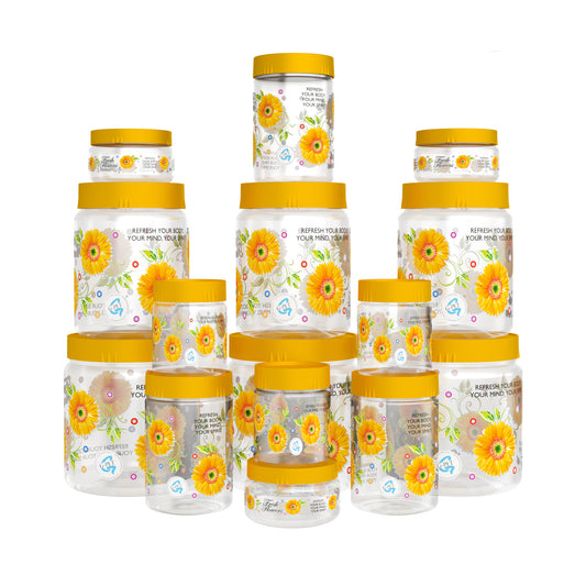 Print Magic Container Yellow Pack of 15 - 1500ml (3 pcs), 1000ml (3 pcs), 450ml (3 pcs) 200ml (3 pcs), 50ml (3 pcs)