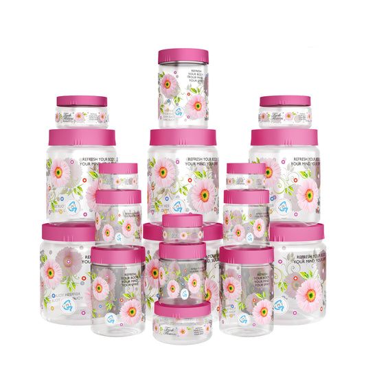 Print Magic Container Pink Pack of 18 - 1500ml (3 pcs), 1000ml (3 pcs), 450ml (3 pcs), 200ml (3 pcs), 50ml (6 pcs)