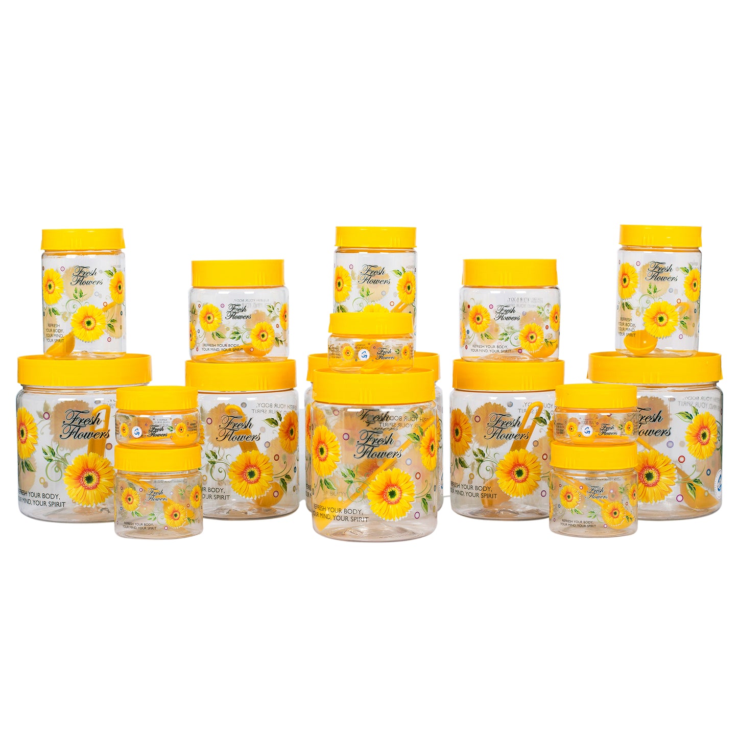 Print Magic Container - Pack of 16 - 1500 ml (3 pcs), 1000 ml (3 pcs), 450 ml (3pcs), 550 ml (2 pcs) 250 (2 pcs), 150 ml (3 pcs)