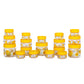 Print Magic Container - Pack of 18 - 250 ml, 150 ml, 50 ml Plastic Grocery Container, Yellow)