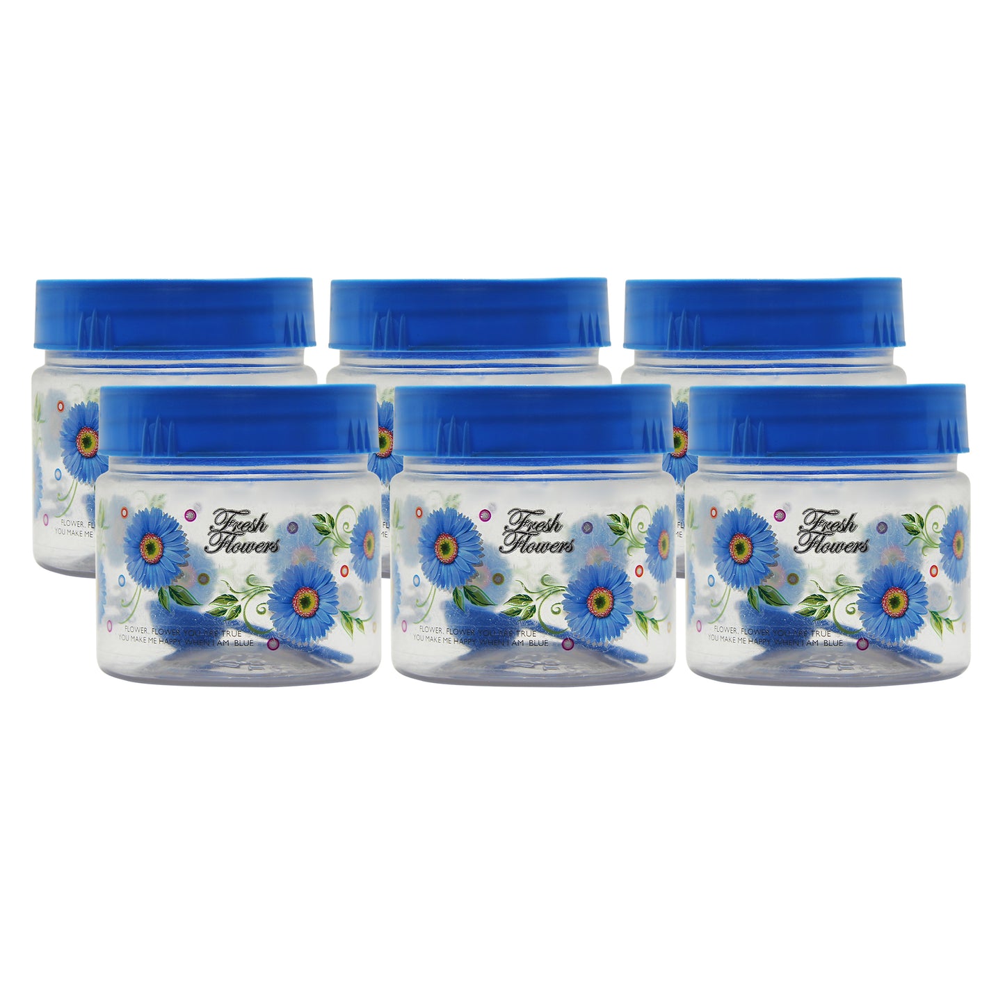 G-PET Plastic Jar Set, 200ml, 6-Pieces, Blue