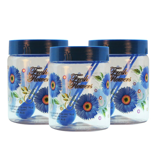 Print Magic Container - Set of 3  - 1000 ml Plastic Grocery Container , Blue