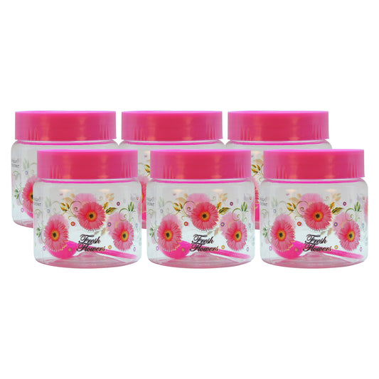 Plastic Jar Set, 550ml, 6-Pieces, Pink