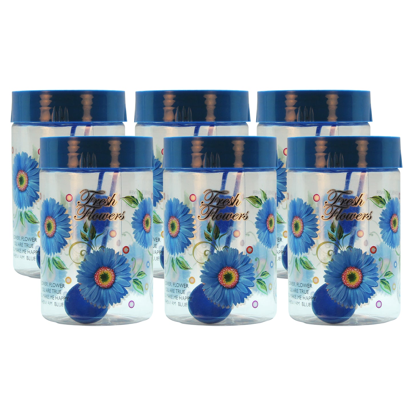 G-PET Plastic Jar Set, 450ml, 6-Pieces, Blue