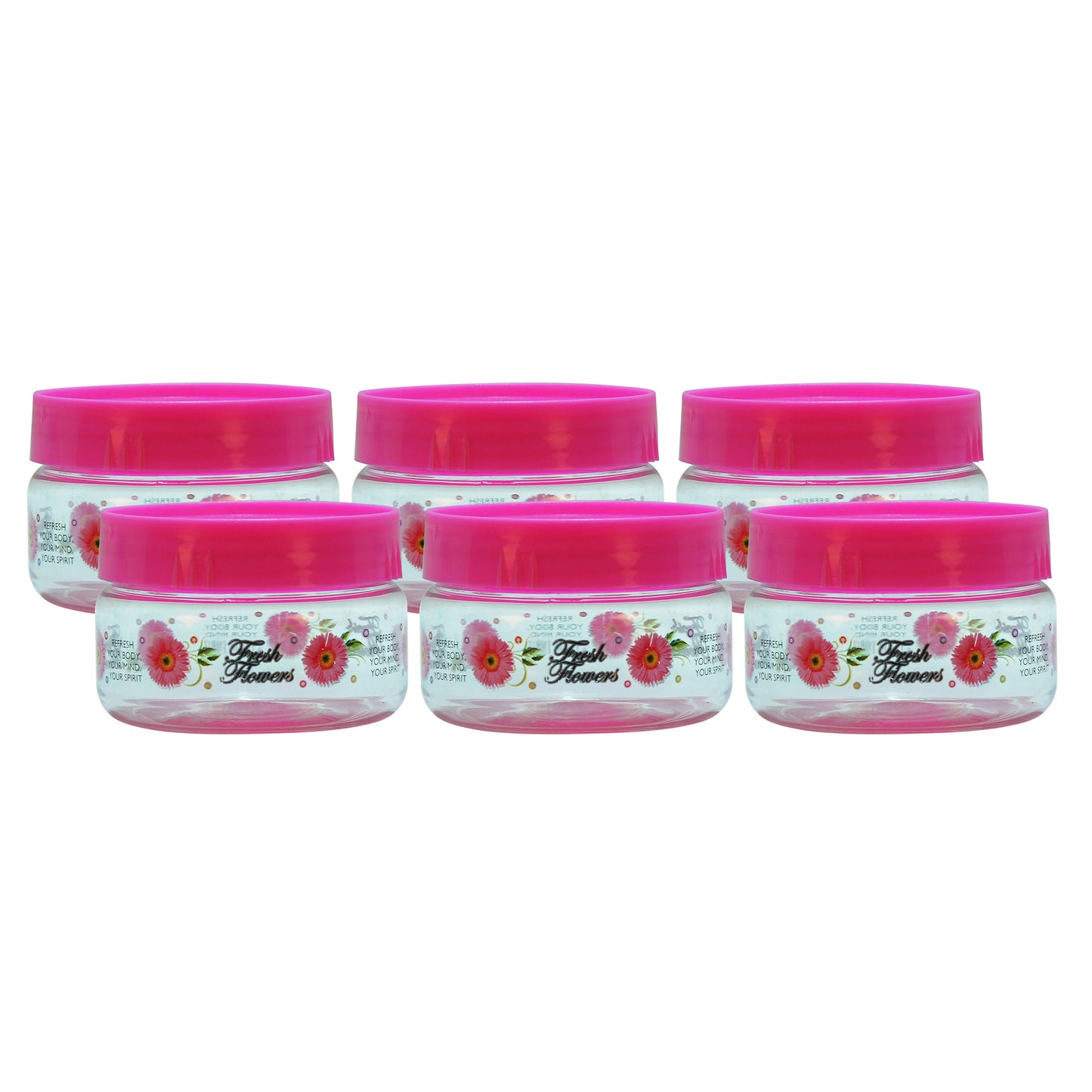 G-PET Plastic Jar Set, 150ml, 6-Pieces, Pink