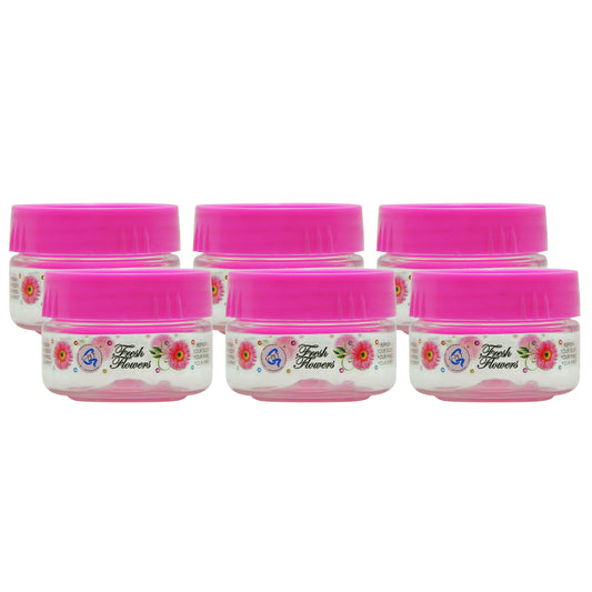 Plastic Jar Set, 50ml, 6-Pieces, Pink