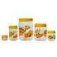 Print Magic Orange (Set Of 15) 2200 ml, 1200 ml, 450 ml, 200 ml, 50 ml Plastic Grocery Container, Yellow