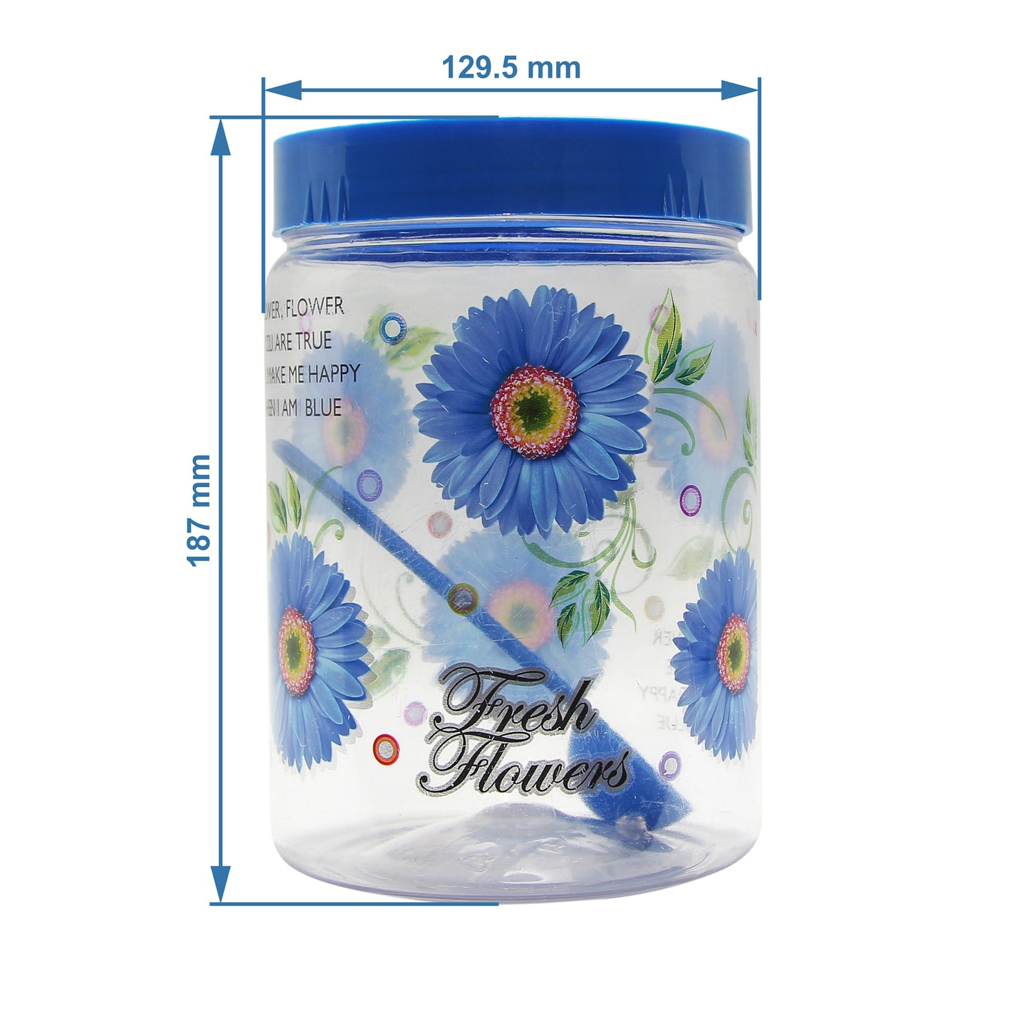 G-PET Plastic Jar Set, 2 litres, 3-Pieces, Blue