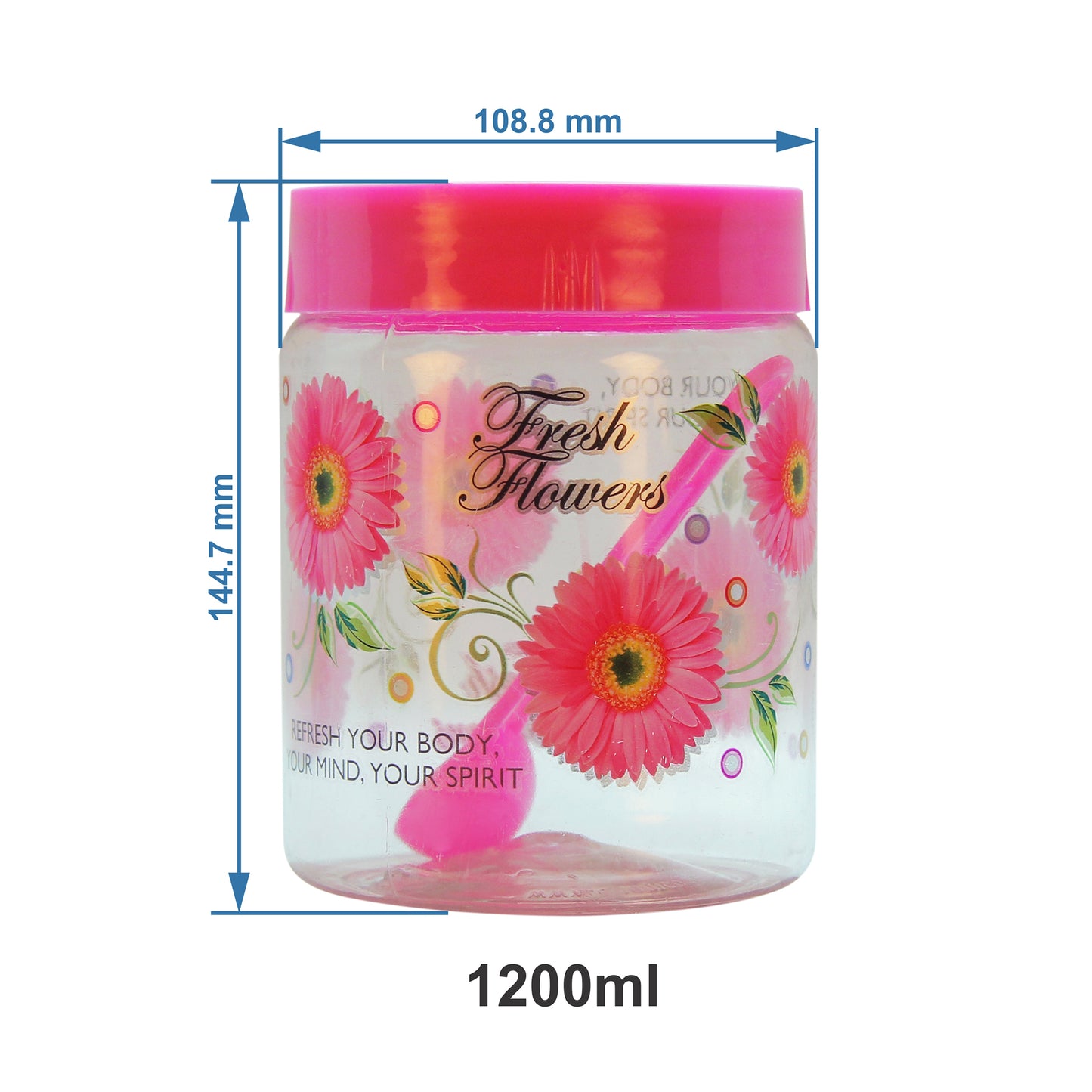 Print Magic Containers (Set Of 24) Pink- 2000 ml, 1000 ml, 750 ml, 500 ml, 450 ml, 300 ml, 200 ml, 50 ml