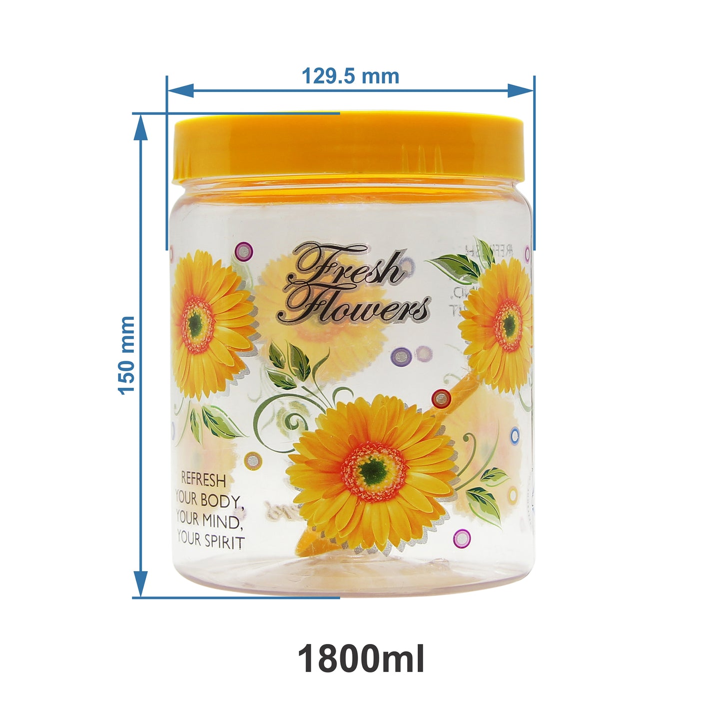 Print Magic Container - Pack of 12 - 450 ml, 250 ml, 150 ml, 50 ml Plastic Grocery Container, Yellow