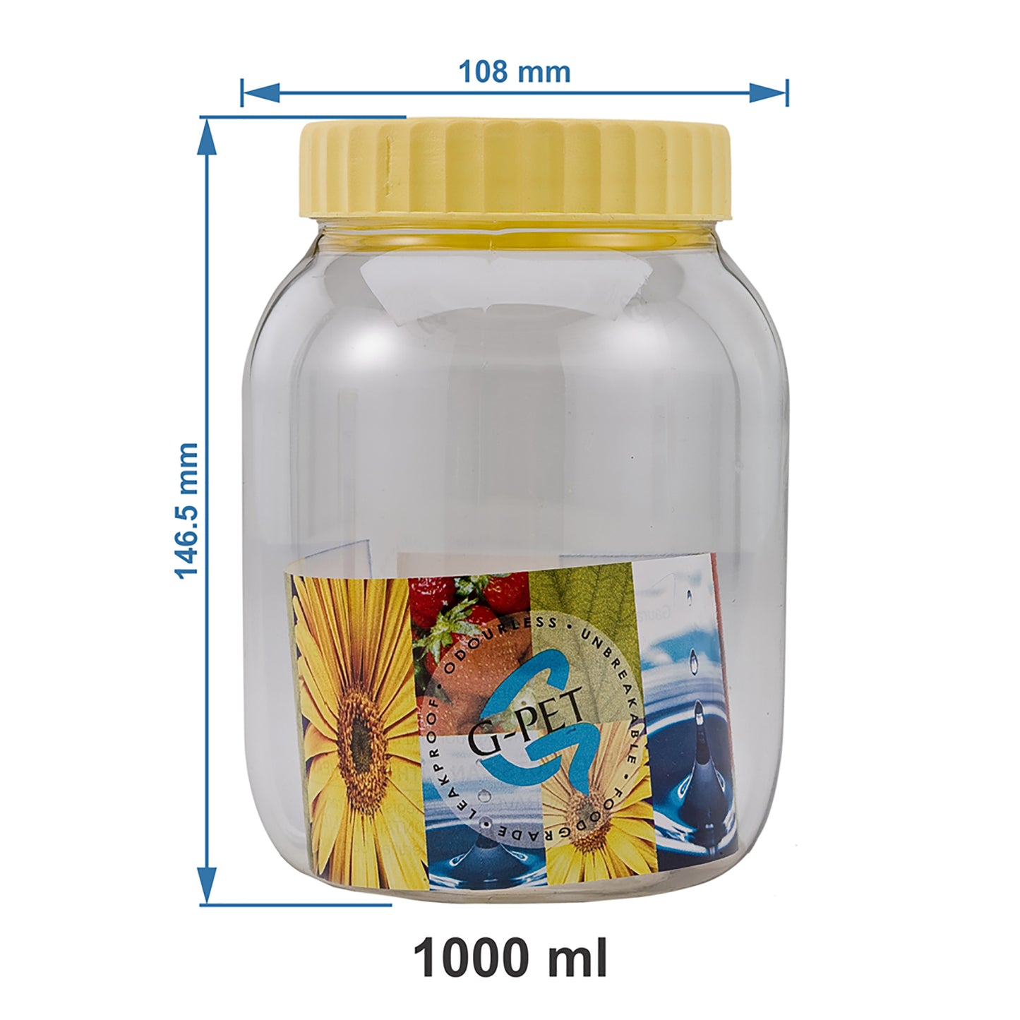 Round Jar Container (Set of 6) 1000ml