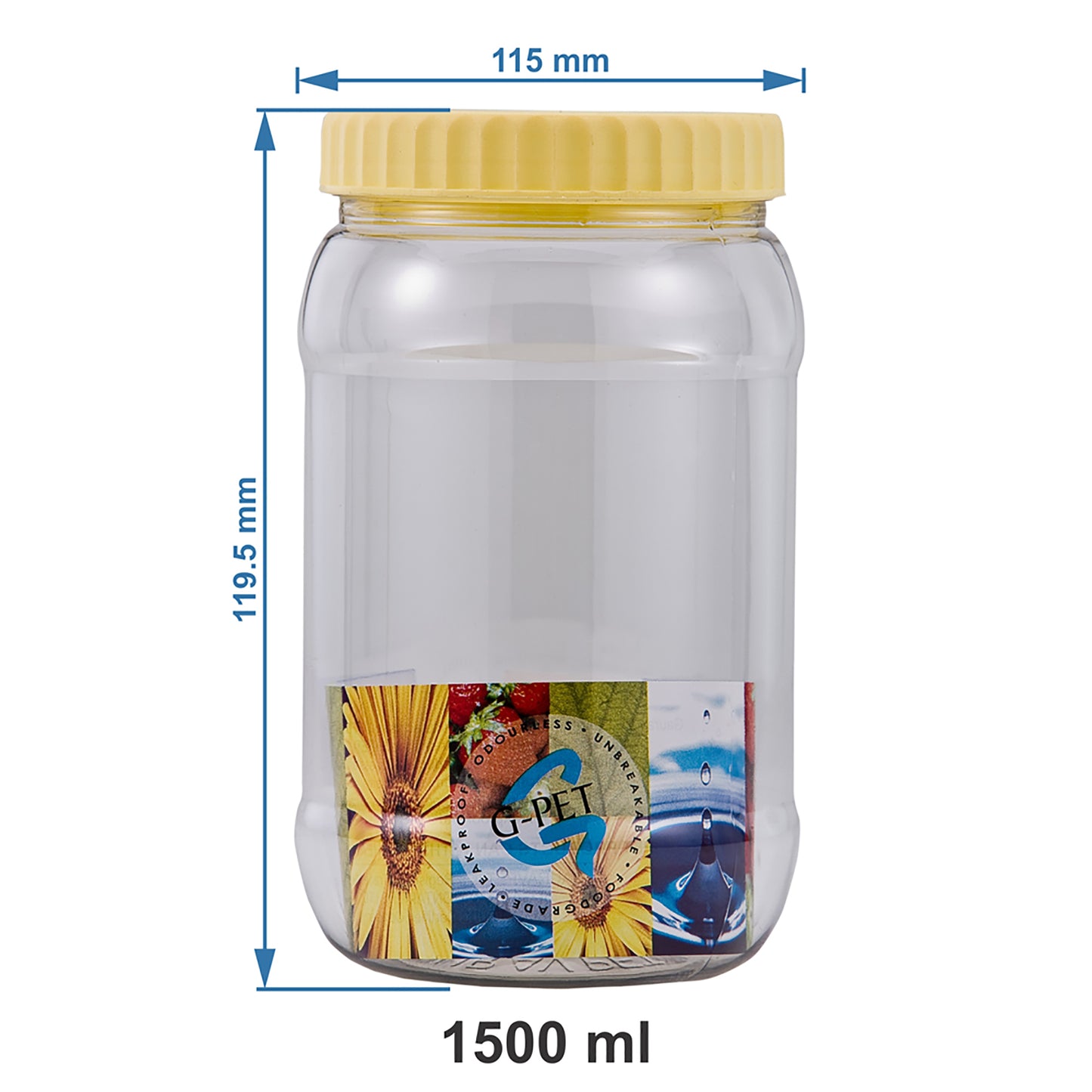 Round Jar Container (Set of 6) 1500ml