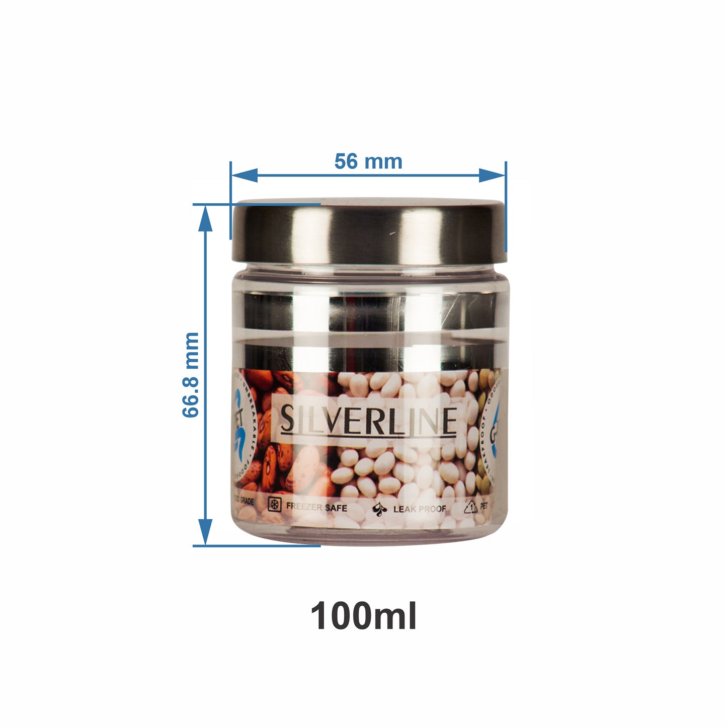 Silver Line Container 100ml (6pcs)