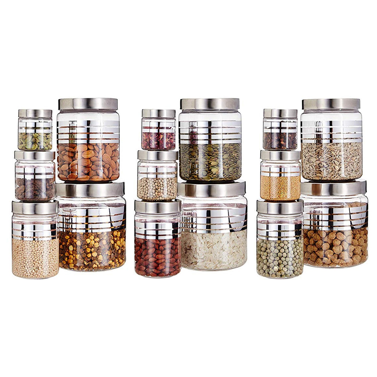 Silver Line Container - Pack of 15 - 1500ml, 1000ml, 450ml, 200ml, 50ml