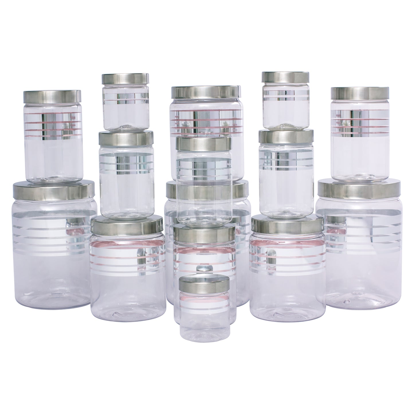 Silver Line Container - Pack of 15 - 2000ml, 1000ml, 750ml, 200ml, 100ml