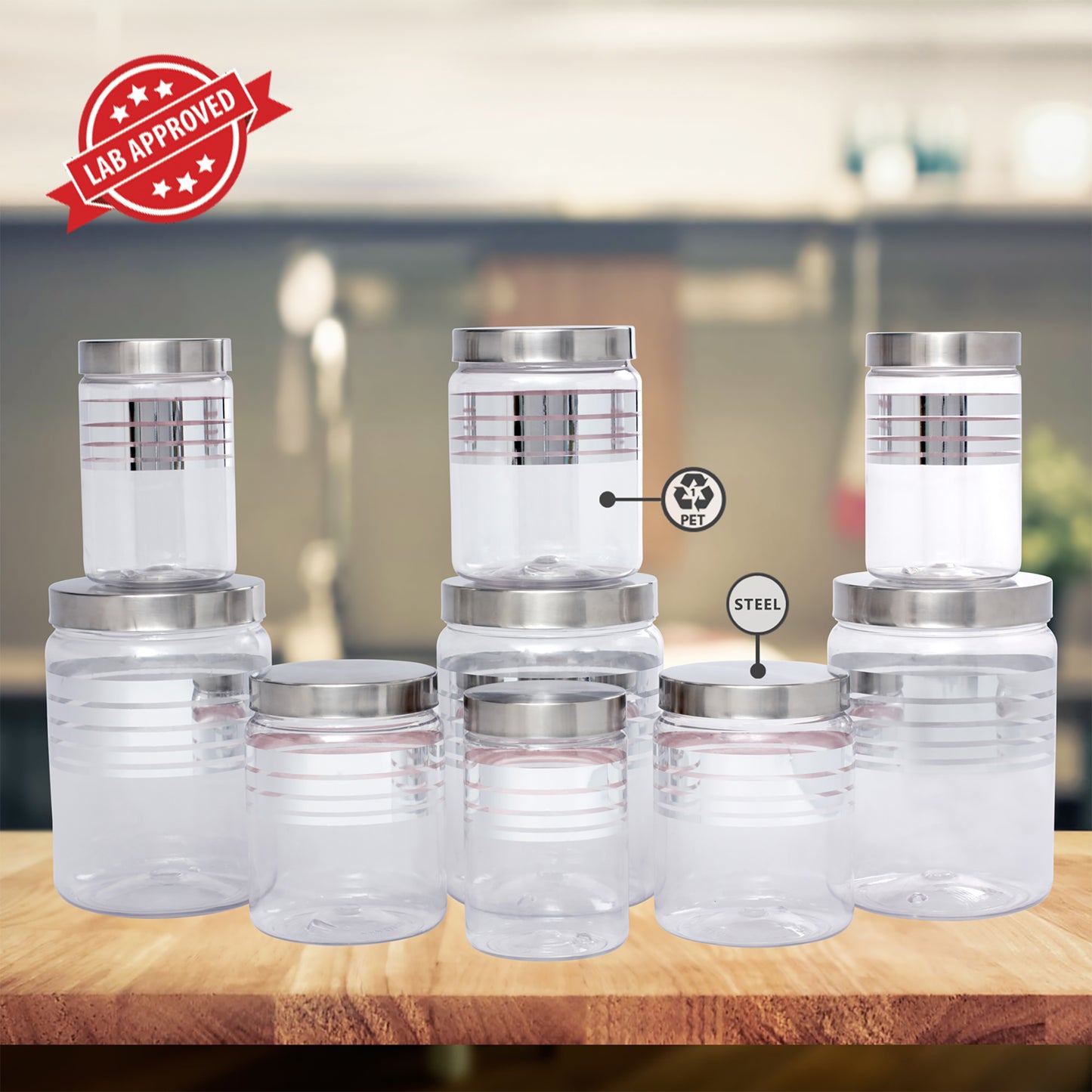 Silver Line Container - Pack of 9C - 2000ml, 1000ml, 750ml