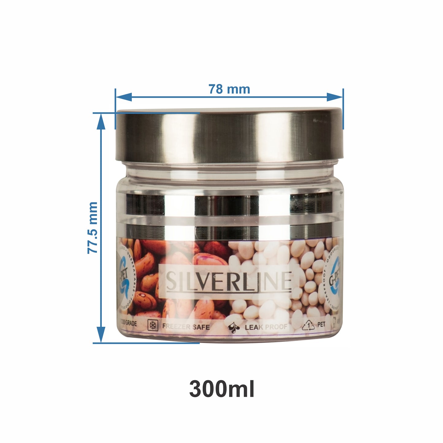 Silver Line Container - 300ml (3pcs)