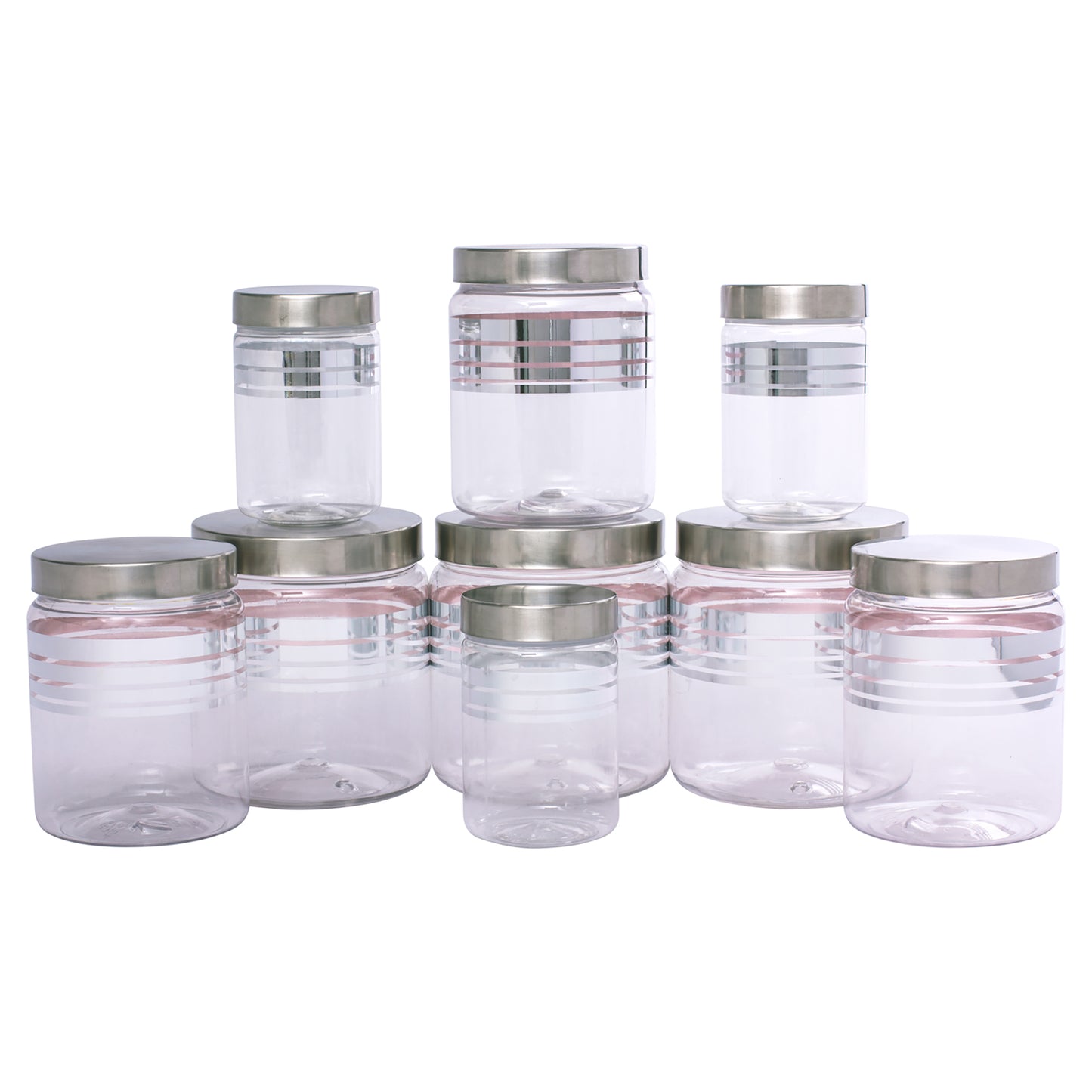 Silver Line Containers (Set Of 9) 9B - 1500ml, 1000ml, 450ml