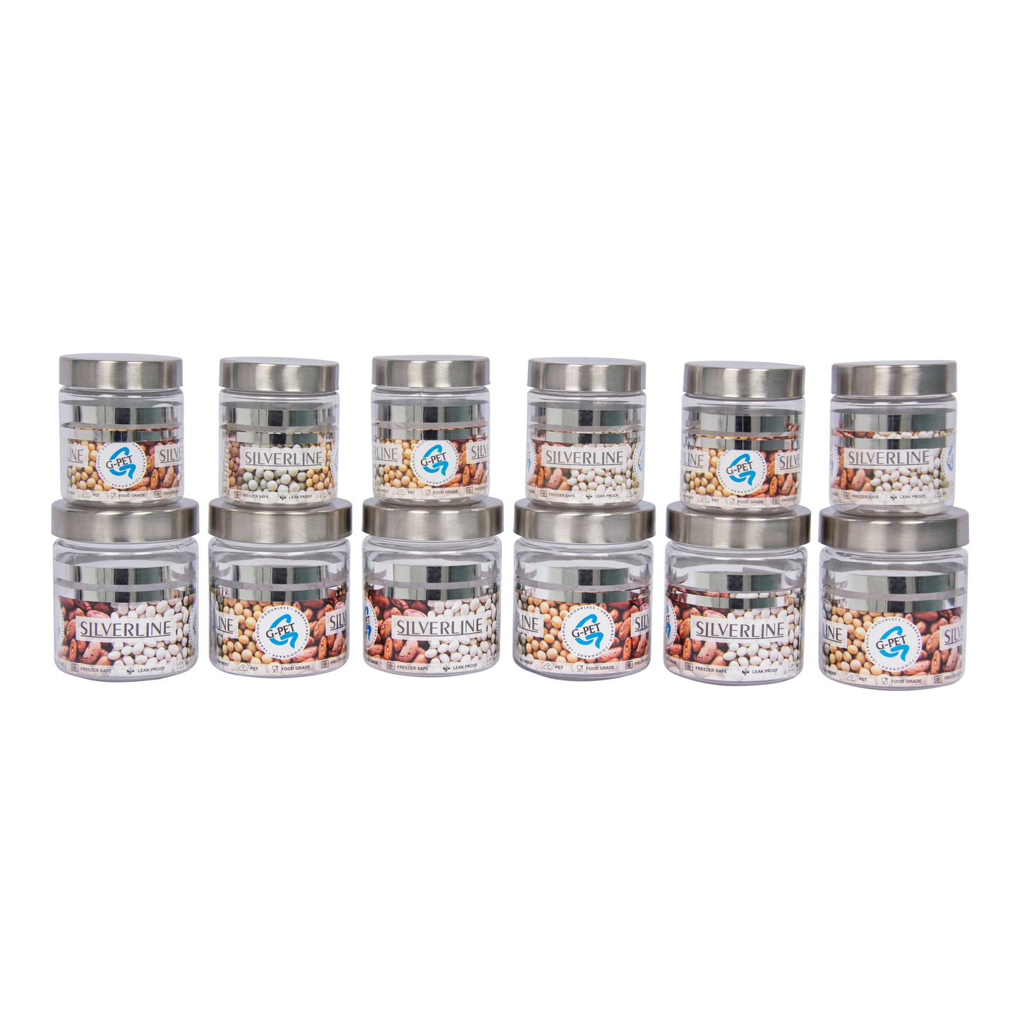 Silver Line Container - Pack of 12 - 200ml ,100ml